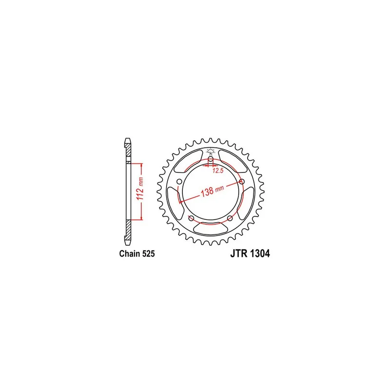 Řetězová rozeta JT JTR 1304-47 47 zubů, 525 Levný