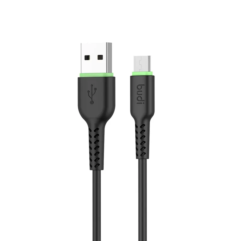 Zlevněný nabíjecí datový kabel GR s konektory USB-A a Micro-USB 1m černý