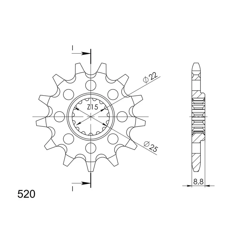 Řetězové kolečko SUPERSPROX CST-1901:13 13 zubů, 520 Pouze Dnes