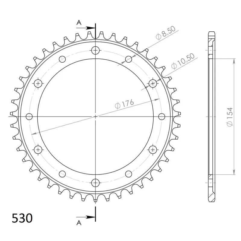 Řetězová rozeta SUPERSPROX RFE-1340:43-BLK černý 43 zubů, 530 Nejprodávanější