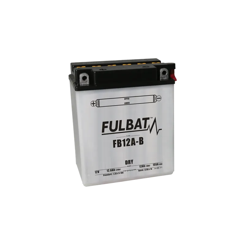 Akce Konvenční motocyklová baterie FULBAT FB12A-B  (YB12A-B) Včetně balení kyseliny