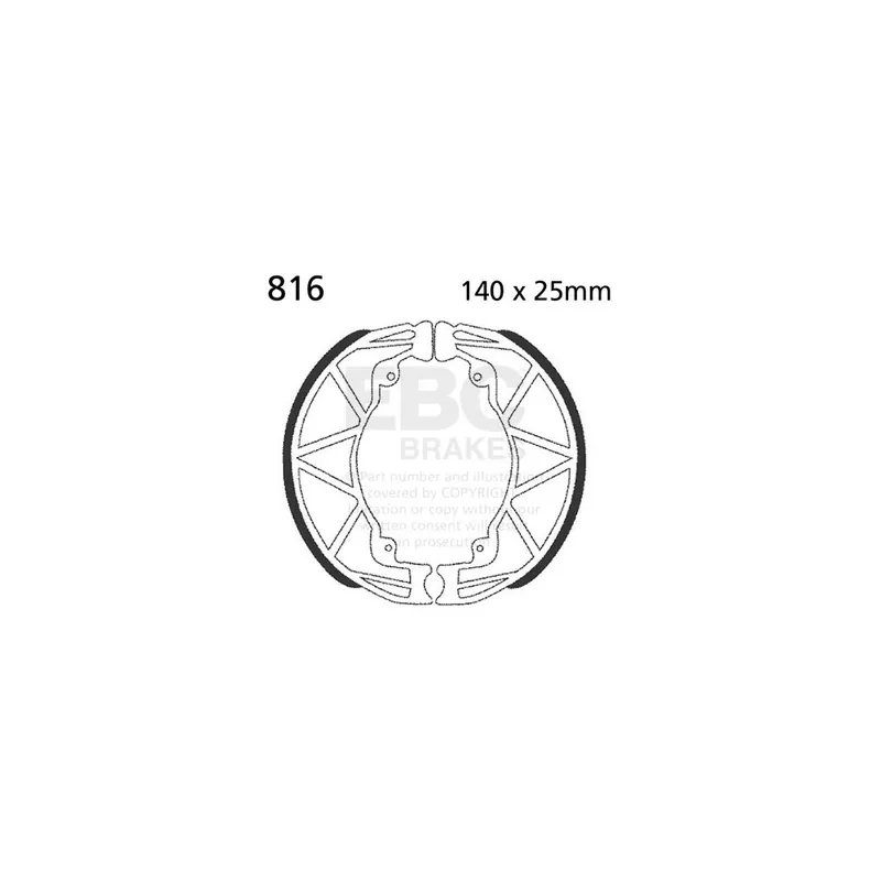 Sada brzdových čelistí EBC 816 Ověřený