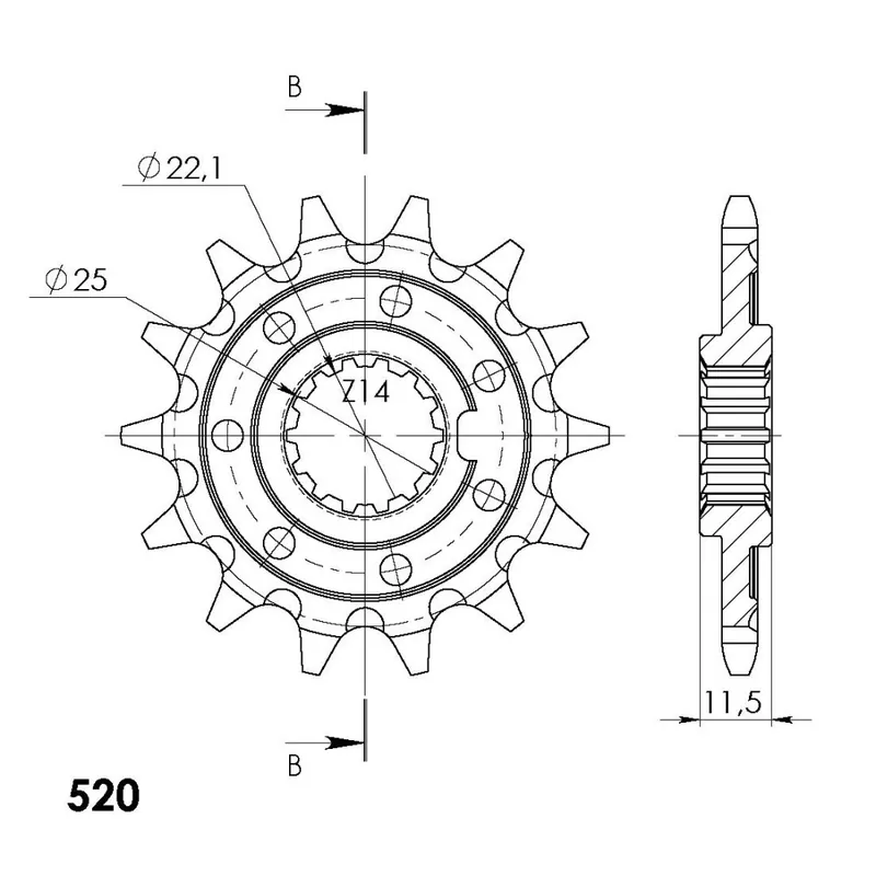 Top Prodej Řetězové kolečko SUPERSPROX CST-192:14 14 zubů, 520