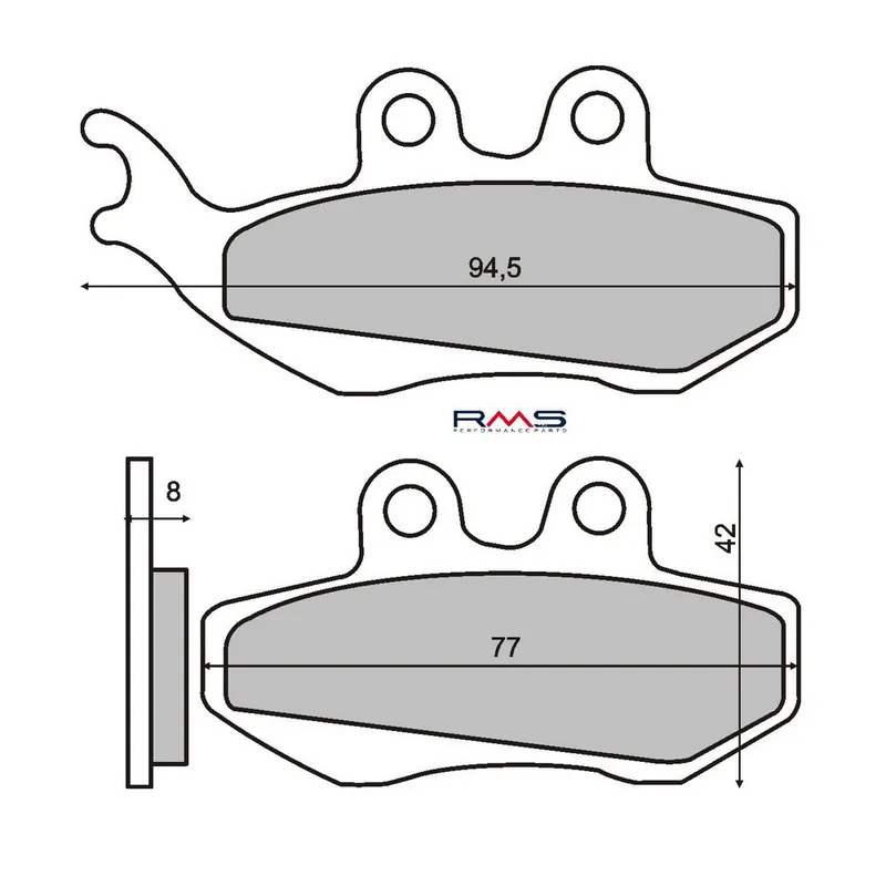 Akční Nabídka Brzdové destičky RMS 225100360 organické