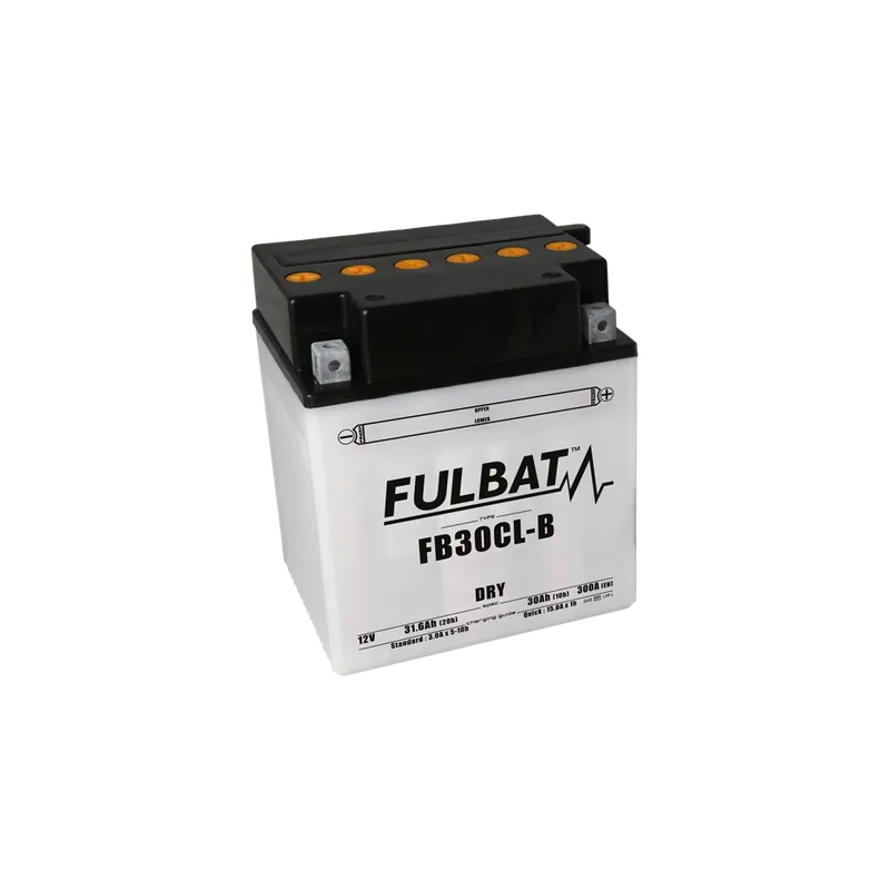 Aktuální Konvenční motocyklová baterie FULBAT FB30CL-B  (YB30CL-B) Včetně balení kyseliny