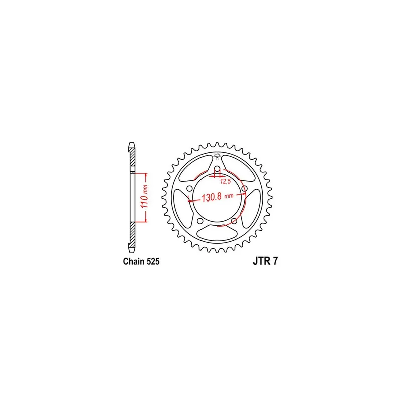 Řetězová rozeta JT JTR 7-45 45 zubů, 525 Sezónní Sleva