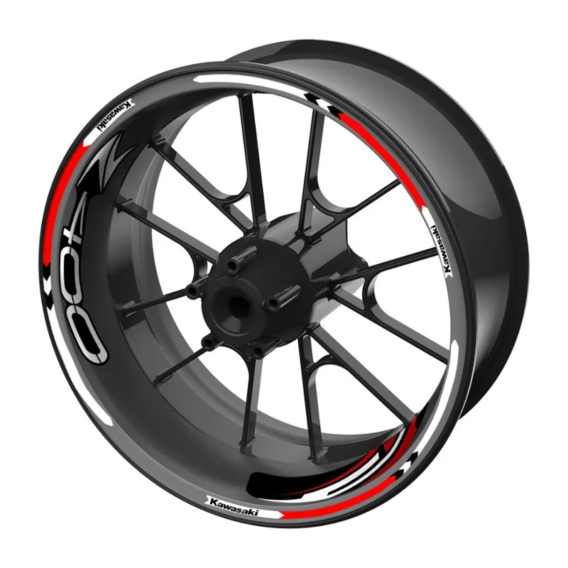 Vrácení Zdarma sada barevných proužků EASY na kola Kawasaki Z400 červená