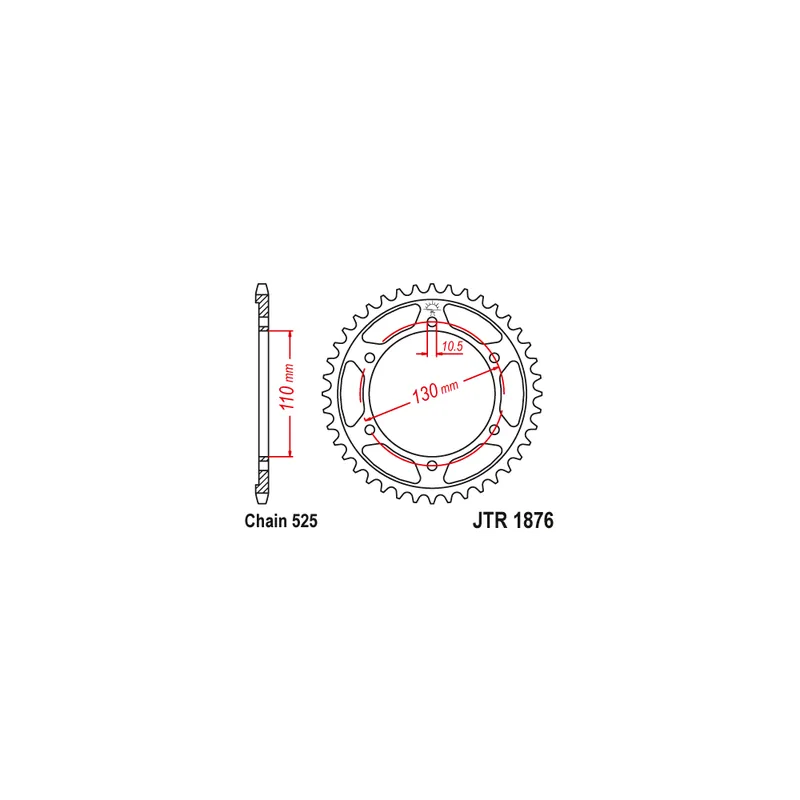 Kup Teď Řetězová rozeta JT JTR 1876-45ZBK 45 zubů, 525 Černý zinek