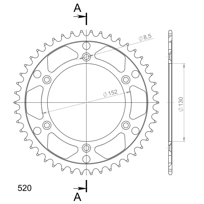 Nejprodávanější Řetězová rozeta SUPERSPROX RFE-244:46-BLK černý 46 zubů, 520