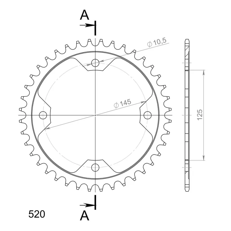 Novinka Řetězová rozeta SUPERSPROX RFE-1857:40-BLK černý 40 zubů, 520