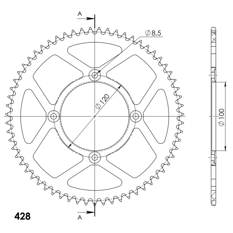 Nejprodávanější Hliníková řetězová rozeta SUPERSPROX RAL-1140:63-RED červená