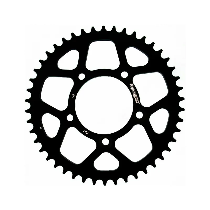 Hliníková řetězová rozeta SUPERSPROX RAL-807:46-BLK černý 46 zubů, 525 Doprava Zdarma