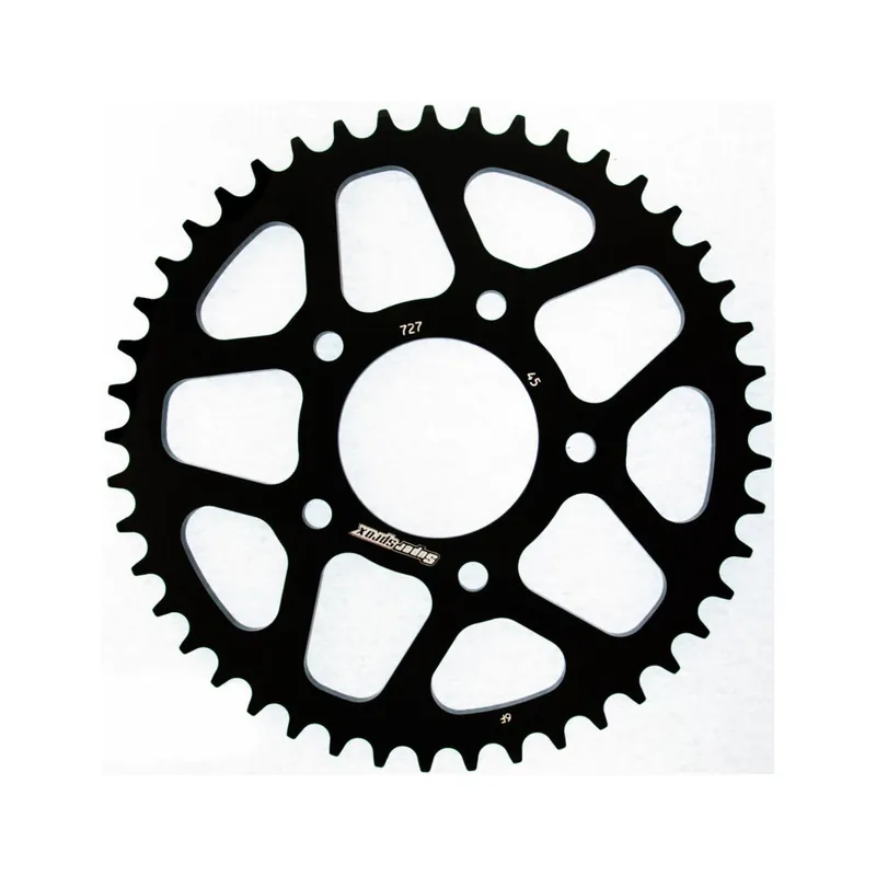 Hliníková řetězová rozeta SUPERSPROX RAL-727:45-BLK černý 45 zubů, 525 Garance Vrácení Peněz