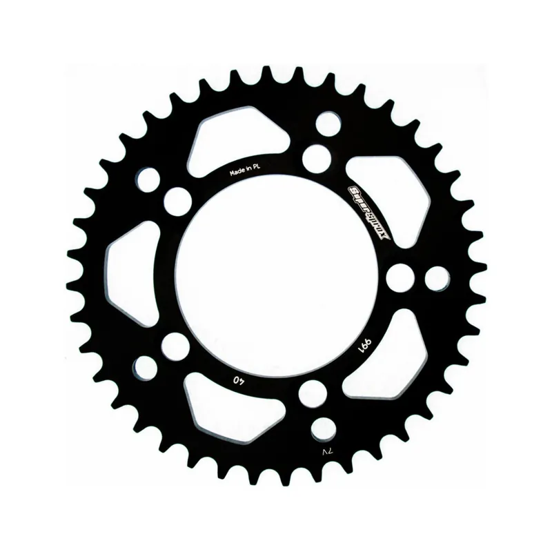 Hliníková řetězová rozeta SUPERSPROX RAL-991:40-BLK černý 40 zubů, 525 Oblíbený