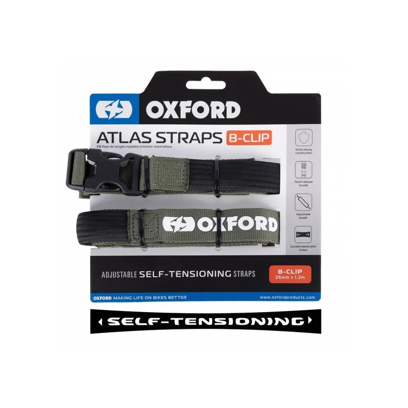 Zavazadlové popruhy Atlas B-Clip, 2 ks, OXFORD (zelená, 26mm x 1,2m) Velkoobchod
