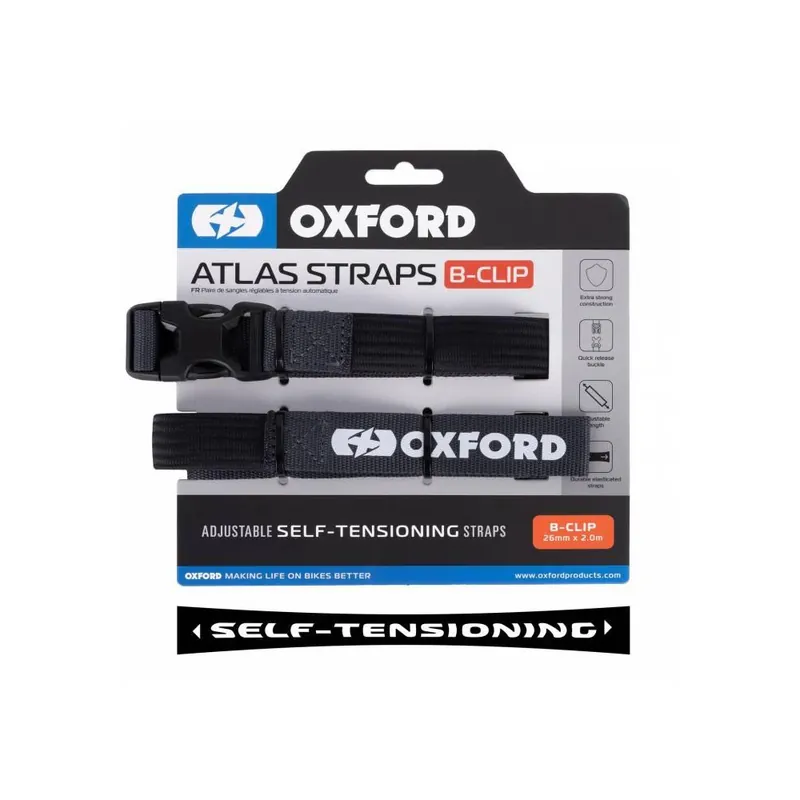 Zavazadlové popruhy Atlas B-Clip, 2 ks, OXFORD (šedá, 26mm x 2m) Expresní Doručení