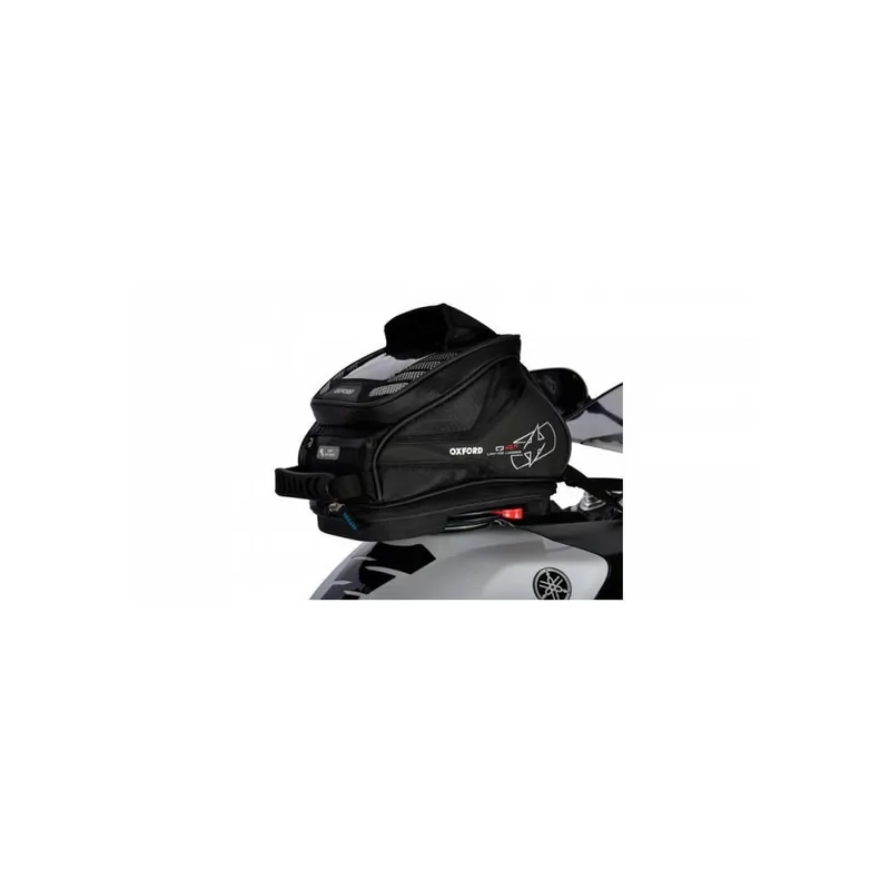 Tankbag na motocykl Q4R QR, OXFORD (černý, s rychloupínacím systémem na víčka nádrže, objem 4 l) Profesionální