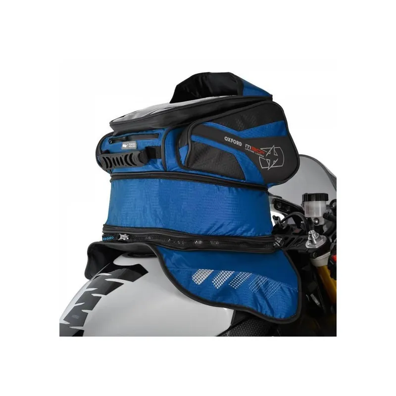 Tankbag na motocykl M30R, OXFORD (černý/modrý, s magnetickou základnou, objem 30 l) Hit Sezóny