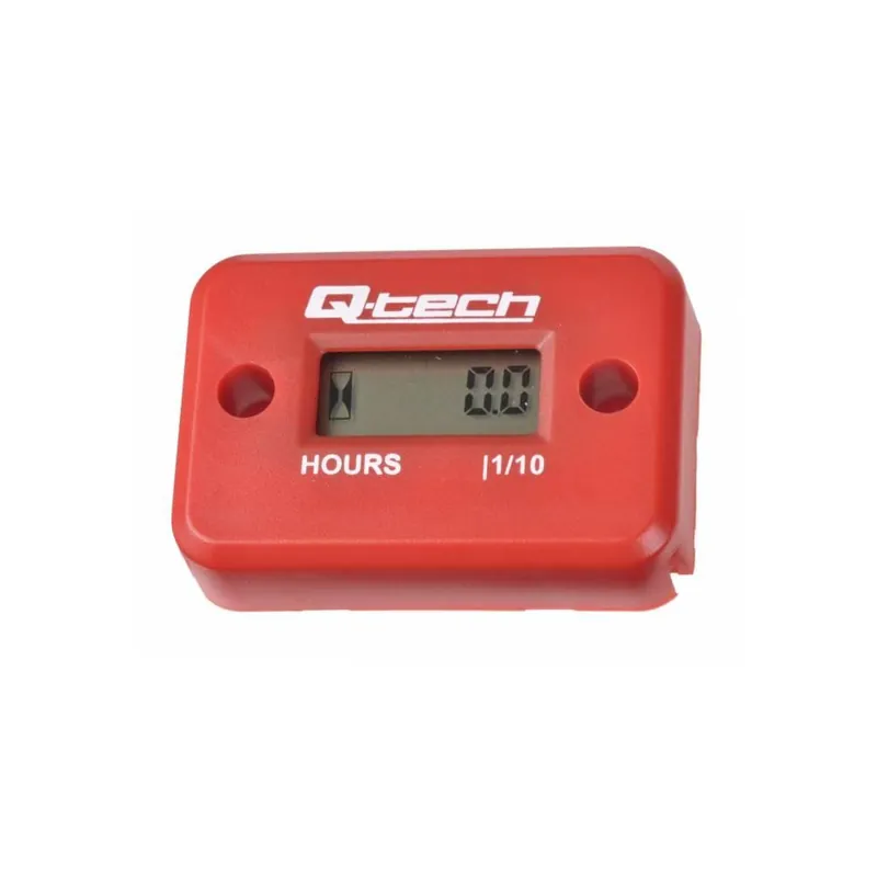 Luxusní Měřič motohodin, Q-TECH (červený)