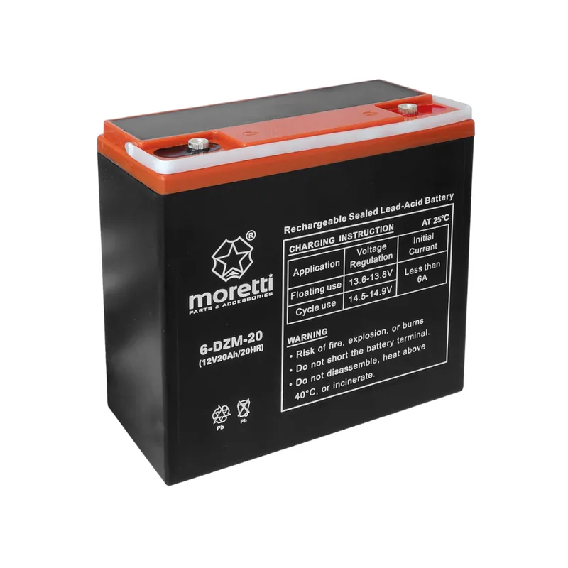 Cenově Výhodný Bezúdržbová gelová baterie Moretti 20Ah 6-DZM-20 12V elektrický skútr
