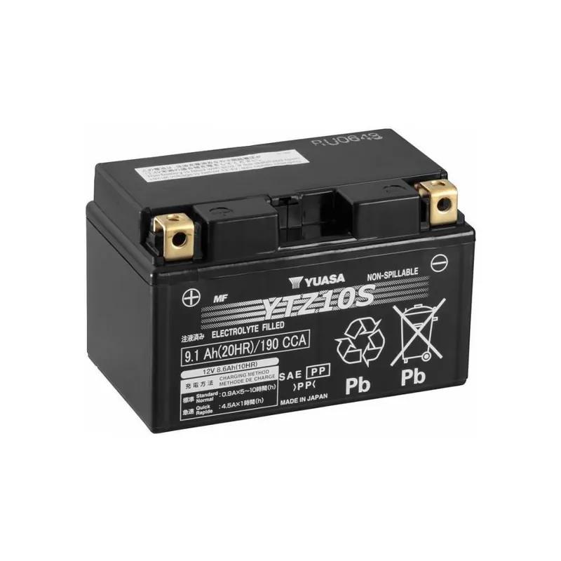 Nejlepší Cena Motobaterie 12V, YTZ10S, 9,1Ah, 190A, bezúdržbová SUPER MF AGM 150x87x93, YUASA originál (aktivovaná ve výrobě)
