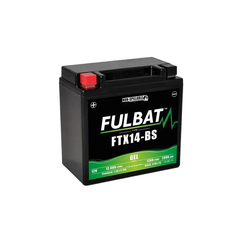 Baterie 12V, YTX14-BS GEL, 12Ah, 200A, bezúdržbová GEL technologie 150x87x145, FULBAT (aktivovaná ve výrobě) Jen Po Omezenou Doba