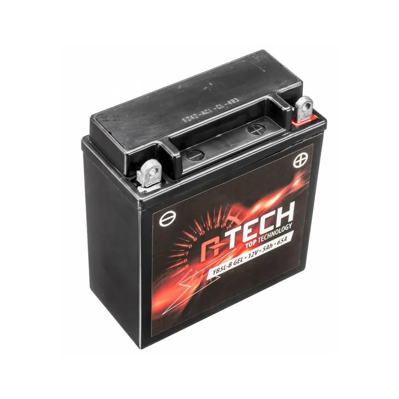 Baterie 12V, YB5L-B GEL, 5Ah, 65A, bezúdržbová GEL technologie 120x60x130, A-TECH (aktivovaná ve výrobě) Ověřený