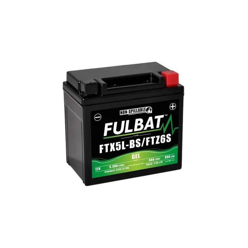 Horká Nabídka Baterie 12V, YTX5L-BS / YTZ6S GEL, 12V, 5Ah, 90A, bezúdržbová GEL technologie 113x70x105 FULBAT (aktivovaná ve výrobě)