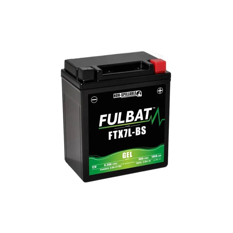 Baterie 12V, YTX7L-BS GEL, 6Ah, 100A, bezúdržbová GEL technologie 113x70x130 FULBAT (aktivovaná ve výrobě) Novinka