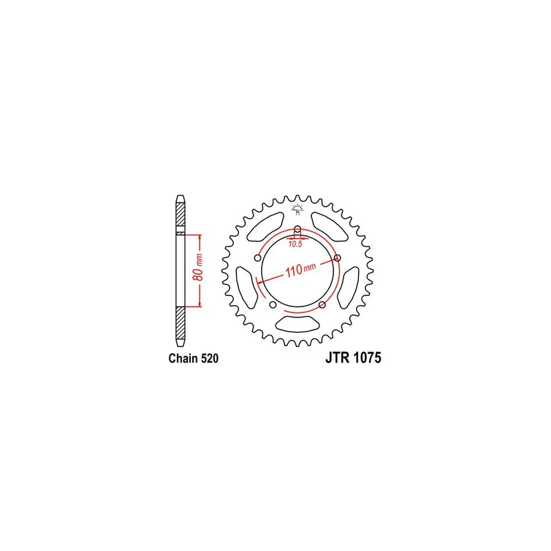 Řetězová rozeta JT JTR 1075-36 36 zubů, 520 Sleva