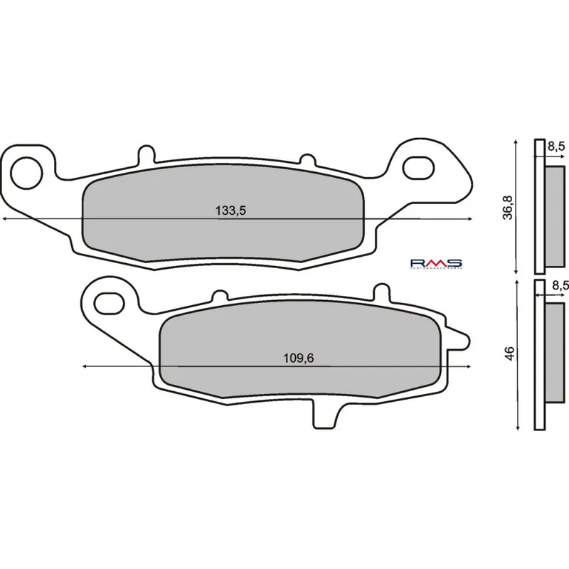 Brzdové destičky RMS 225101240 organické Akce