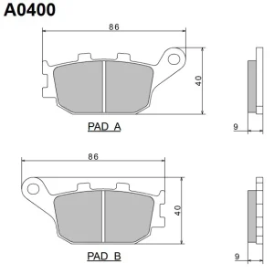Vysoce Kvalitní Brzdové destičky NISSIN zadní HONDA VT 1100 C Shadow rok 95-05