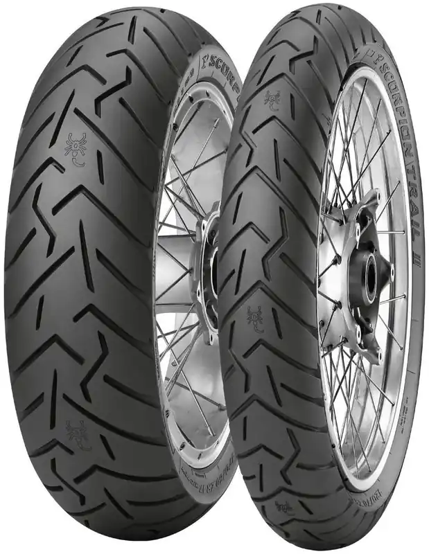 PIRELLI SET PNEUMATIK (3745800/25) 90/90-21 SCORPION TRAIL II 54V TL M/C PŘEDNÍ DOT 2025 + (2527100/25) 150/70R17 SCORPION TRAIL II 69V TL M/C ZADNÍ DOT 2025 Autentický