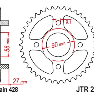 JT rozeta 267 39 HONDA CD 175 71-78 (26739JT) (řetěz428) Oblíbený