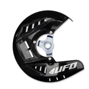 Prémiový UFO kryt brzdového kotouče přední KTM SX/SXF 125/150/250/350/450 15-22, EXC 125 15-21, EXC/EXCF 250/300/350/450/500 15-26, HUSQVARNA TC 125/250 16-22, FC 250/350/450 15-22, TX 125/250/300 16-22 barva černá - nahrazuje HU03369001 a KT04069001