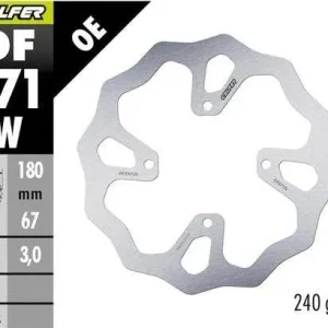 Koupit Online GALFER brzdový kotouč zadní KTM 65 SX 25-, HUSQVARNA TC 65 25-, GAS GAS MC 65 25- (180X67X3) WAVE