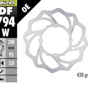 GALFER přední brzdový kotouč KTM SX 85 21-; HUSQVARNA TC 85 21-; GAS GAS MC 85 21- (240X95X3mm) WAWE Přímo Od Výrobce