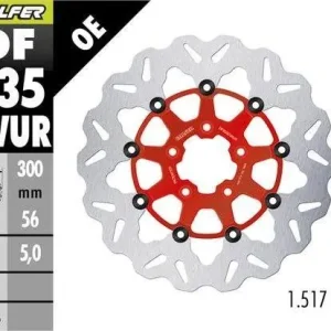 Novinka GALFER přední brzdový kotouč HARLEY-DAVIDSON (300X56X5) plovoucí barva červená