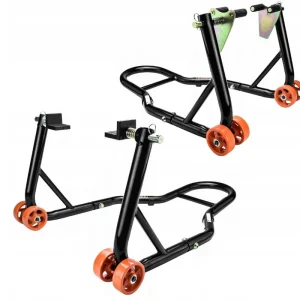 Garance Vrácení Peněz BIKETEC stojan na zvedák motocyklu BIKER (přední/zadní) typ-L pod kyvnou vidlice komplet