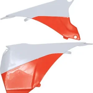 Sleva POLISPORT kryty vzduchového filtru KTM 125/500 EXC/EXCF 14-16 barva bílá/oranžová