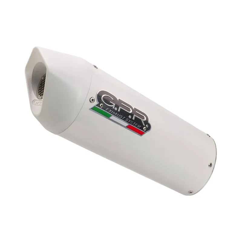 Poslední Šance Slip-on exhaust GPR ALBUS EVO4 E4.A.70.ALBE4 White glossy including removable db killer and link pipe