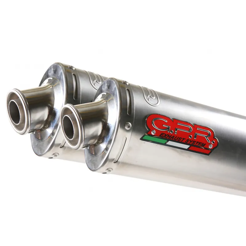 Dual slip-on exhaust GPR INOX ROUND CAT.69.IT Brushed Stainless steel including removable db killers, link pipes and catalysts Cenová Bomba