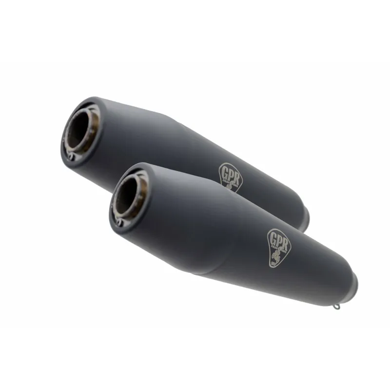 Ruční Výroba Dual universal silencer kit GPR DEEPTONE CAFÉ RACER CAFE.64.DN Matte Black without link pipes