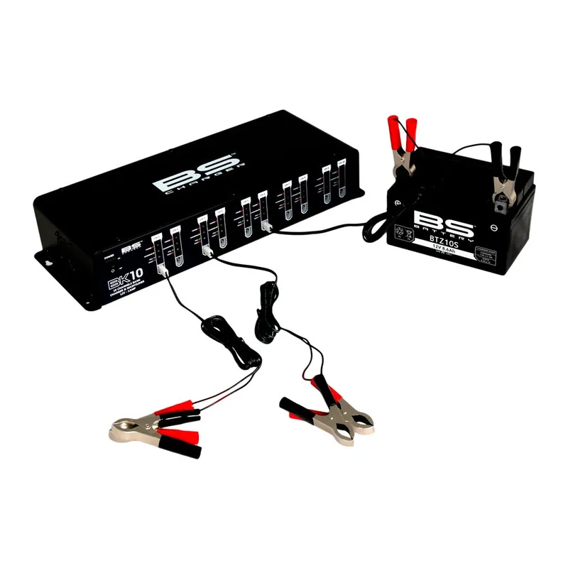 Profesionální nabíječka pro 10 baterií BS-BATTERY 10 Bank charger BK10 12V 10x1A Doprava Zdarma