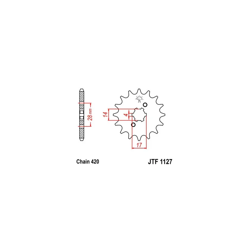 Řetězové kolečko JT JTF 1127-15 15 zubů, 420 Trendový
