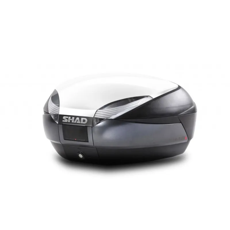 Vrchní kufr na motorku s barevným krytem SHAD SH48 bílá se zámkem PREMIUM SMART Omezená Nabídka