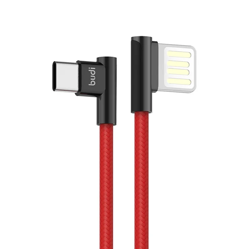 nabíjecí datový kabel s natočenými konektory USB-A a USB-C červený Nejlepší Cena