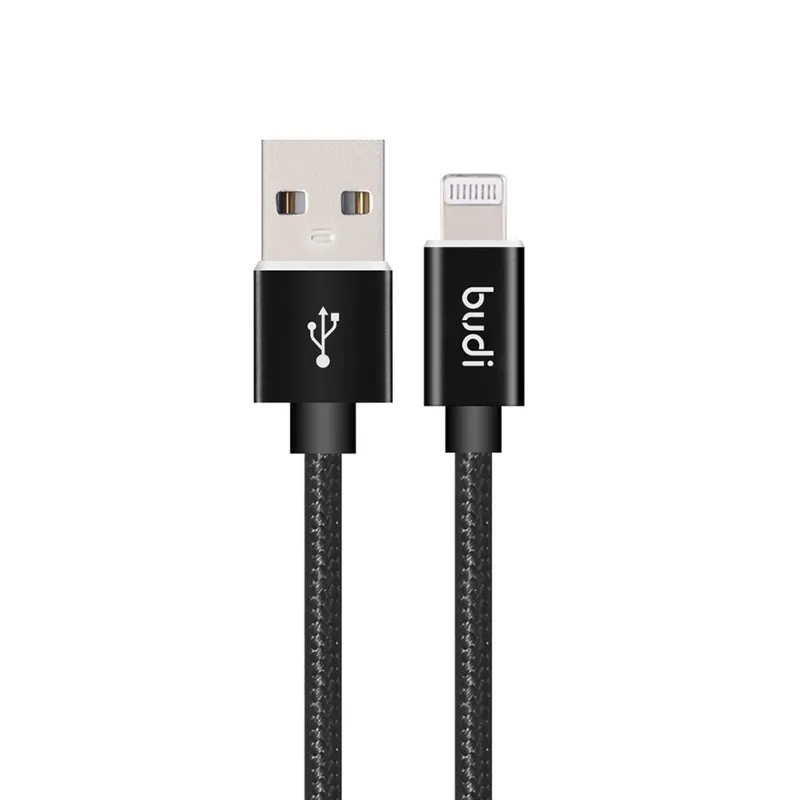 nabíjecí datový kabel s konektory USB-A a Lightning 1m černý s opletením Expresní Doručení