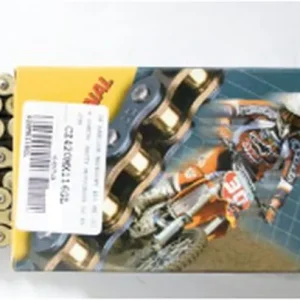 CZ hnací řetěz 420 MX (134 článků) zlatá (MOTOCROSS do 85 ccm) (22,0 KN) + spona Oblíbený