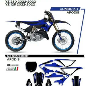UFO sada samolepek (dýhy) YAMAHA YZ 125/250 22 APODIS barva černá - Akční Cena
